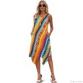 thumbnail image 5 of HELLHERO Geometric Stripes Round Neck Sleeveless Dresses, Side Pockets Sleeveless Sundress with Non Deform Asymmetric for Dating, 5 of 8