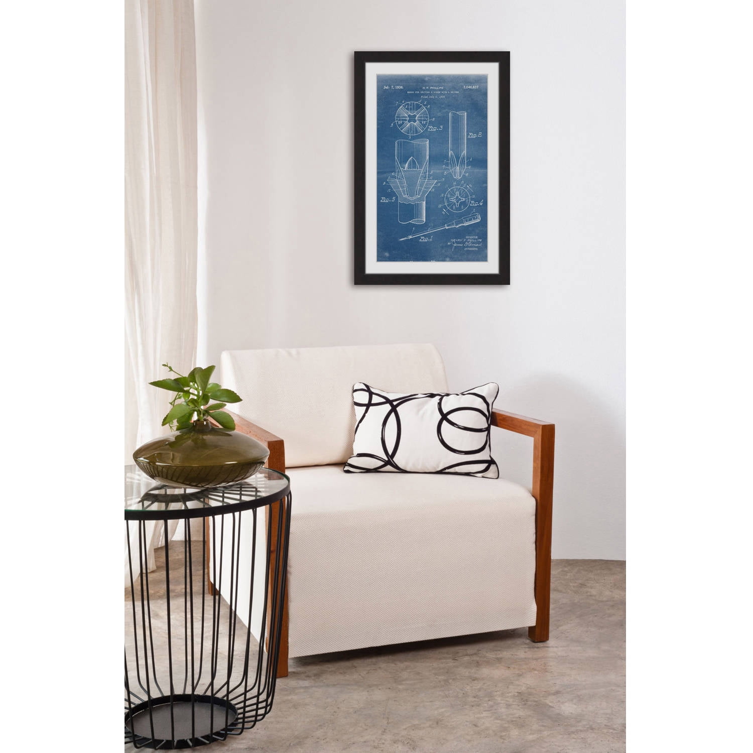 "Screwdriver 1936 Blueprint" Framed Painting Art Print