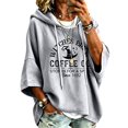 thumbnail image 4 of Halloween Hoodies for Women Drawstring 3/4 Sleeve Trendy Print Hoodie Fall Clothes Crewneck Sweatshirts Loose Fit Trendy Tops Winter Clothing Daily Travel Outfits, 4 of 5