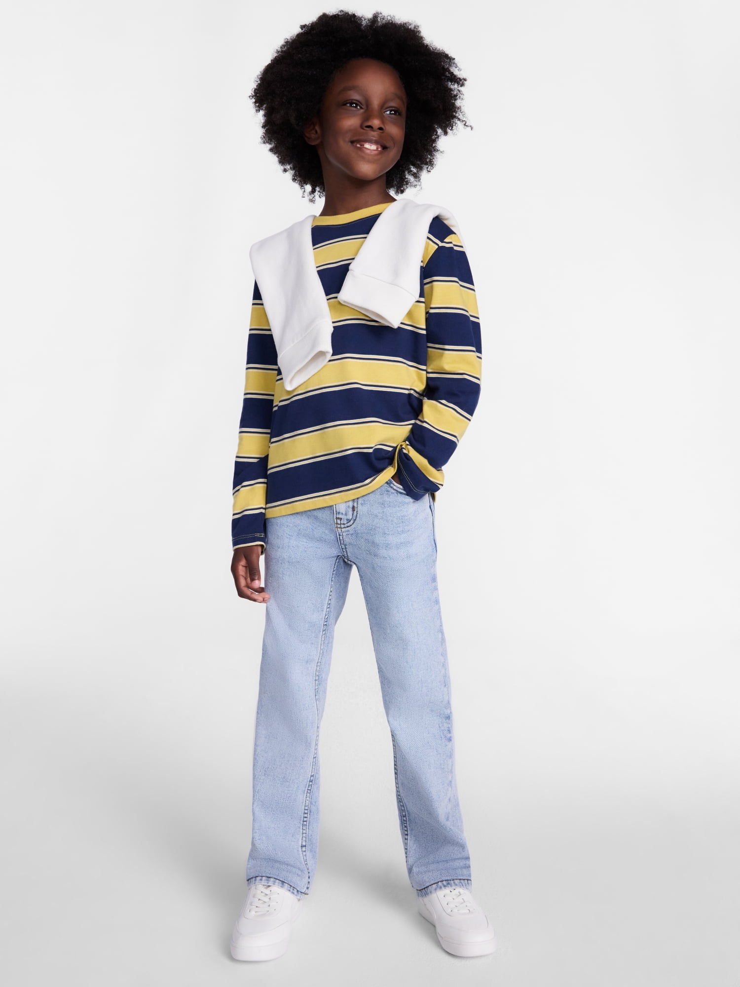 Wonder Nation Boys Vintage Straight Leg Denim Jeans, Sizes 4-18 and Husky