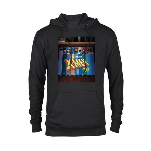 Marvel Studios X-Men ’97 Retro Cartoon VHS Videotapes Lineup- Pullover Hoodie for Adults - Customized-Black