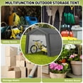 thumbnail image 5 of Waterproof Portable Storage Shed 8 x 8 x 7.7FT for Outdoors, with Roll-up Zipper Doors for Motorcycle, Bike, Gardening Tools, 5 of 6