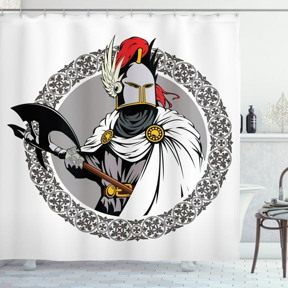 Ambesonne Medieval Shower Curtain, Knight Heroic Armour, 69"Wx84"L, Multicolor