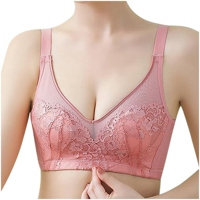 Timegard Womens Bras No Underwire Full Support Adjustable Strap Flower Lace Comfortable Everyday Bra