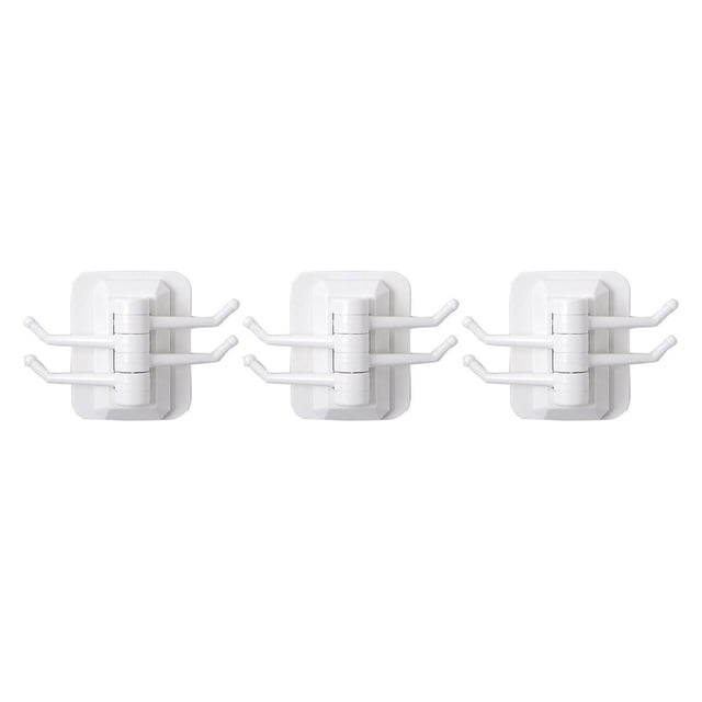 Bathroom Towel Rack with Shelf Creative Fourlink Rotating Hook Strong Viscose Towel Rack Bathroom Wall Shelf Free Punching and Traceless Sticky Hook Bathroom Towel Hooks for Wall