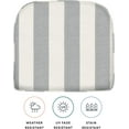 thumbnail image 4 of YEXJ Outdoor Set of 2 Seat Pads, 21 x 18.5, Rounded Chair Cushions for Patio Furniture-Cabana Stripe Stone Grey, 4 of 6
