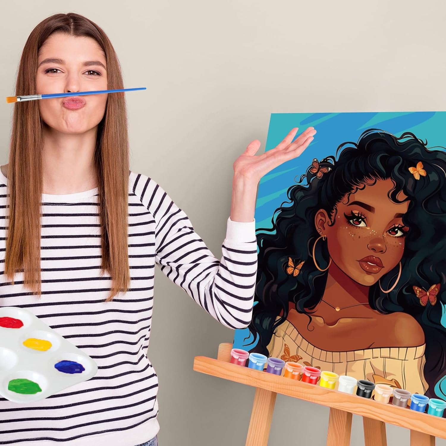 72 count 12 Sets Sip and  Kit Pre Drawn Canvas for Painting 8" x 10"  Party Canvas Painting Pre Printed Canvases for Party Favor DIY  Adult's Date Night(Charming Women)