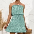 thumbnail image 2 of Vestido HUOGUO de verano sin tirantes con estampado sin mangas para mujer, 2 of 5