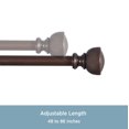 thumbnail image 5 of Kenney Elise 48-86" Petite Café Adjustable Curtain Rod, 1/2" Dia., Chocolate Brown, 5 of 5