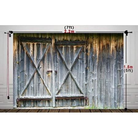Image of ABPHOTO Polyester 7x5ft Wooden Door Backdrop Photography Backdrop Background Studio Prop