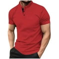 thumbnail image 3 of cllios Henley Shirts for Men Short Sleeve Casual Collarless Shirt Quick Dry Summer T-Shirts Classic 3 Button Muscle Tshirts Golf Workout Tops, 3 of 7