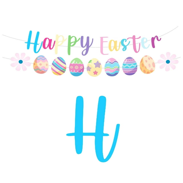 Easter Party Supplies, Happy Easter Party Tableware, Happy Easter Banner, Rabbit Paper Plates Napkins Cups for Easter Spring Party Decorations