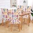 thumbnail image 2 of Yayeee 4 Pack Dining Chair Covers Stretch Parson Chairs Slipcovers Seat Protector, Colorful Jam, 2 of 6