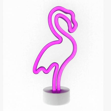 LED Neon Light Sign Room Decoration USB or Battery Powered Dorm Decoration Pink Flamingo NS1906031