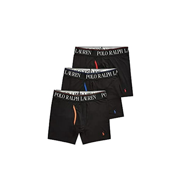 Underwear Men's 3 Pack 4D-Flex Cool Microfiber Boxer Briefs, Polo Black, L  