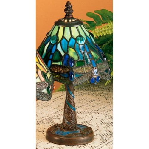 26615 Meyda 11.5"H Tiffany Hanginghead Dragonfly Mini Lamp