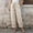 #0181-Beige, variant on Womens Drawstring Pants, Solid Linen Blend Loose Trousers, Casual Long Bottoms with Pockets, Breathable Summer Pants Gift