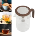 thumbnail image 1 of Kettle Glass Teapot with Infuser 600ml Stainless Steel One Touch Tea Maker Clear Tea Kettle with Wood Handle for Home Office, 1 of 7