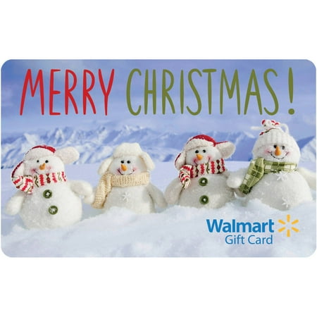 4 Snowmen Merry Christmas Walmart Gift Card - Walmart.com