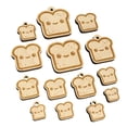 thumbnail image 1 of Cute and Kawaii Happy Toast Bread Wood Mini Charms Shapes DIY Craft Jewelry - No Hole - 18mm (17pcs), 1 of 7