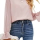thumbnail image 5 of Blusa De Mujer, Fibra De Poliéster Transpirable, Manga Larga, Cuello Redondo, Blusa De Doble Capa Para Mujer Para El Trabajo, 5 of 6