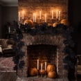 thumbnail image 5 of Fall Halloween Decoration for Home Indoor Outdoor Clearance Under $5.00!Halloween Dark-Themed Ornament Artificial Maple Leaf Thanksgiving Wall Hanging Artificial Maple Leaf With Black Wicker, 5 of 7
