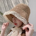 thumbnail image 6 of CoCopeaunts Summer Lace Sun Hats for Wide Brim Straw Beach Side Cap Women Panama Floppy Female Straw Hat Lace Solid Fringe Straw Hat, 6 of 6