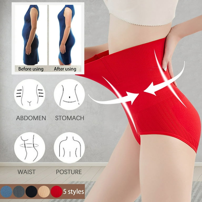 JNGSA Tummy Control Thong Shapewear for Women Seamless Shaping Thong Panties  Body Shaper Underwear ,High Waisted Shapewear for Women Red 
