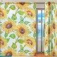 thumbnail image 2 of Coolnut Watercolor Sunflowers On White Sheer Gauze Door Curtain Window Curtain Drapes for Living Room Kids Bedroom Window Treatment W55 x L78 In 2 Panels, 2 of 4