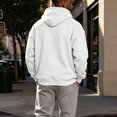 thumbnail image 5 of Men's Basic Baggy Hoodie, Long Sleeve Drawstring Hooded Sweatshirt, Fall Solid Color Casual Loose Fit Pullover with Pocket White 3XL, 5 of 6