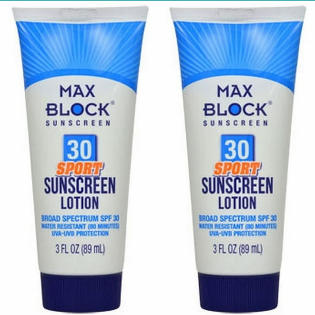 2 Packs Sun Basics 30 SPF Sport Sunscreen Lotion, Broad Spectrum Water