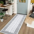 thumbnail image 4 of Hallway Rugs 9x12 Rug Runner Printed Vintage Floral Machine Washable Kitchen Runners Non-Slip Rubber Backed Runners for Hallways Laundry Room Distressed Boho Rugs for Entryway Bedroom, Grey, 4 of 9