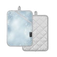 thumbnail image 2 of Light Blue Background with Snowflakes Square Insulation Pads 2 Piece Heat Resistant 338 Degrees F Oven Mitts for Kitchen Table BBQ Microwave and Other Cooking Occasions, 2 of 7