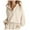 Beige, variant on Cropped Hoodies for Women 2025 Fall Winter Lightweight Long Sleeve Plain Hooded Sweatshirt Pullover Tops