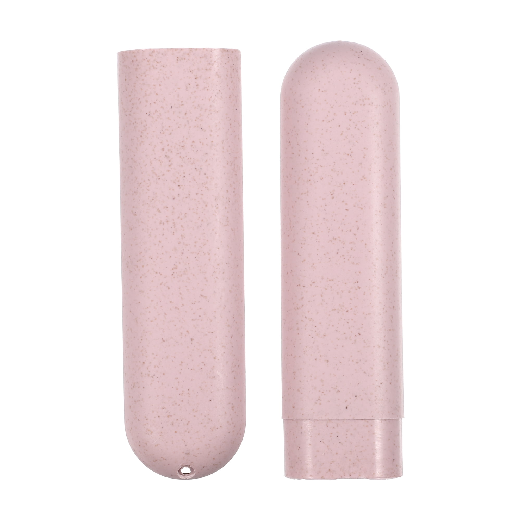 Unique Bargains 2Pcs Toothbrush Holders Case Green Pink for Travel 8.07"x1.22"x0.83"