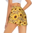 thumbnail image 3 of Bixox Women's Abstract Leopard Print Sunflower pattern 2 in 1 Running Shorts - Lightweight Athletic Workout Gym Yoga Shorts Liner with Pockets - XX-Large, 3 of 5