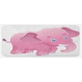 thumbnail image 1 of Animal Cartoon Kitchen Mat, Comic Safari Animals as with Tusks Mammal Savannah Zoo, Plush Decorative Kitchen Mat with Non Slip Backing, 47" X 19", Pink White, by Ambesonne, 1 of 1