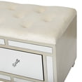 thumbnail image 6 of DecMode Wood Mirrored 3 Drawer Bench with Upholstered Seat, Cream, 6 of 10