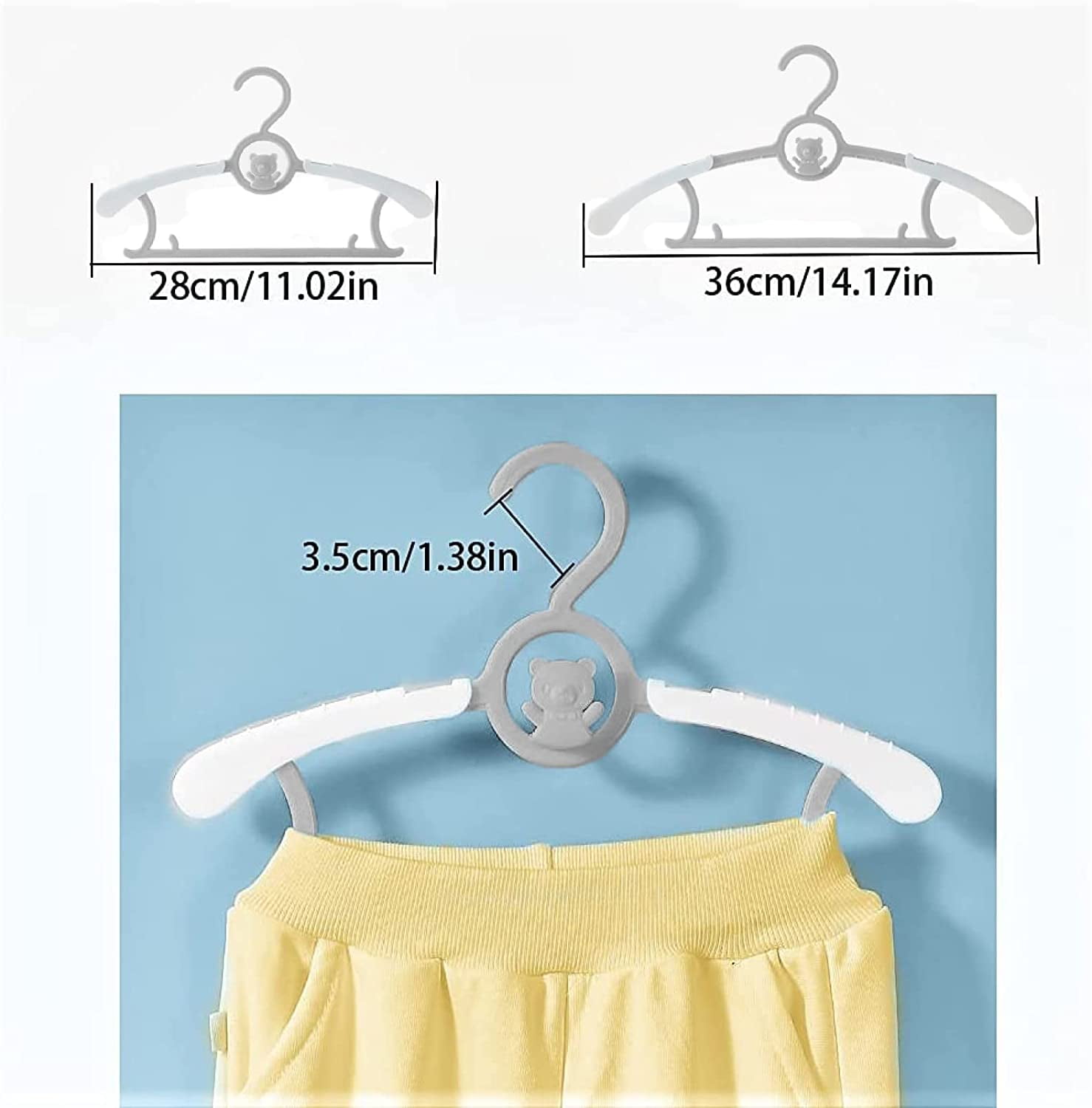 VIIBASE Baby Clothes Hangers,Kids Plastic Hangers for Closet,Toddler,Infant,Child,Newborn's Coat Hangers Ideal for Laundry and Nursery's