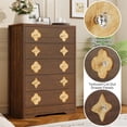 thumbnail image 6 of Dresser for Bedroom with 5 Drawers, 45'' Tall Chest of Large Decorative Drawer Front with Large Clothes Storage Cabinet, Wood Bedroom Dresser, TV Stand for Nursery, Living Room, Enterway, 6 of 9
