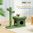 thumbnail image 4 of PAWZ Road 27.6" Cactus Cat Tree Tower with Sisal Scratch Post and 2-Doors Condo for Small cat Green, 4 of 10
