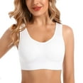 thumbnail image 6 of Valcatch 3 Pack Sports Bras for Women Seamless Wirefree Comfort Back Smoothing Underwear with Pads Push up Bra Plus Size(White,XL), 6 of 8