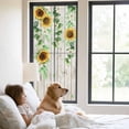 thumbnail image 3 of Sunflower Window Privacy Film, Green Botanical Summer Spring Vintage Static Cling UV Sun Blocking Tint Film Heat Control Windows Films for Bedroom Bathroom, Window Stickers 23.6"x59", 3 of 8