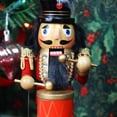 thumbnail image 4 of 12" Animatronic Music Box Nutcracker Figure with Drum – Richly decorated wind up wooden Christmas Decoration - Animated nutcracker decoration plays music and moves. Gold Black Red and Green., 4 of 6