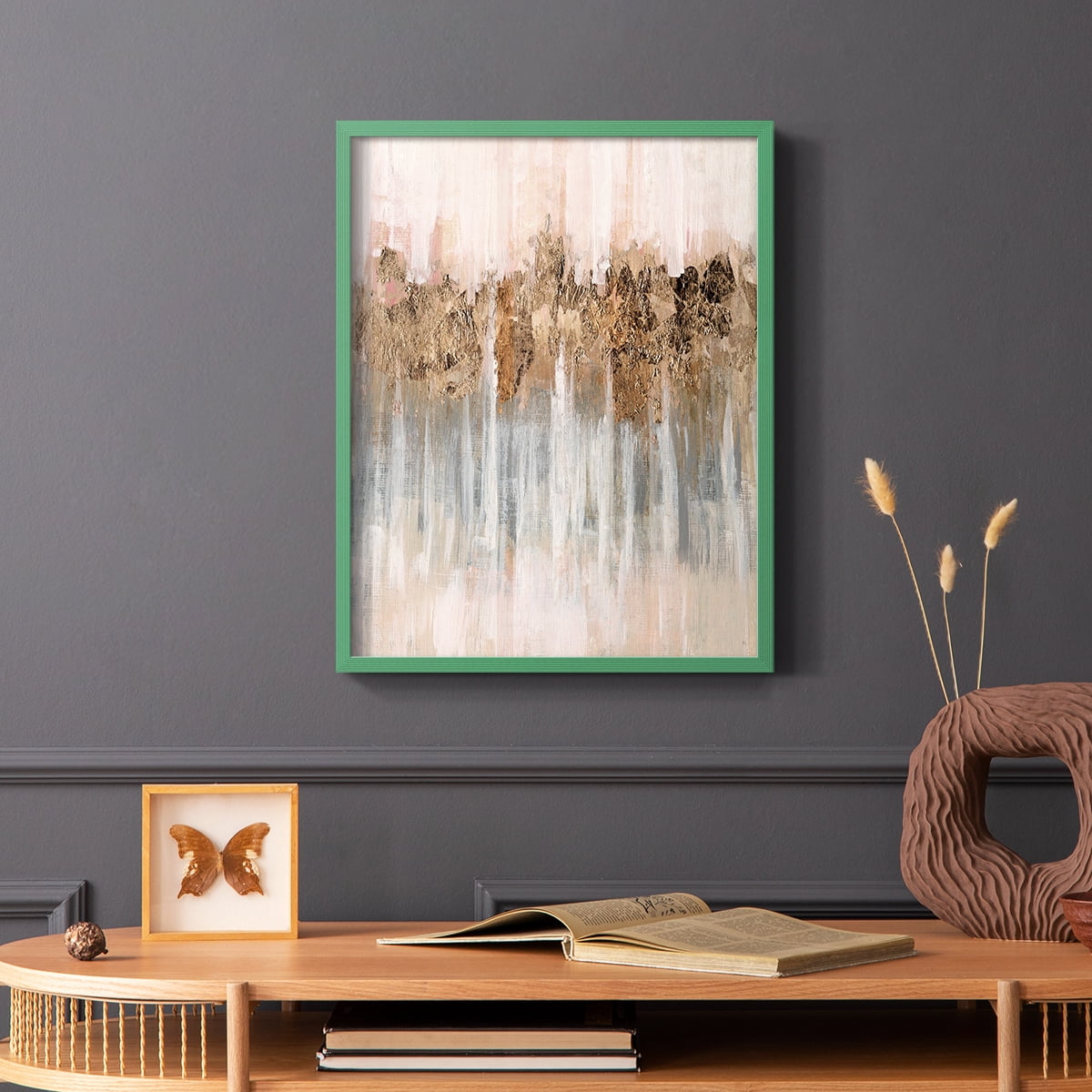 Spring Shadows in Green Solid Wood 8 x 10 Framed Print