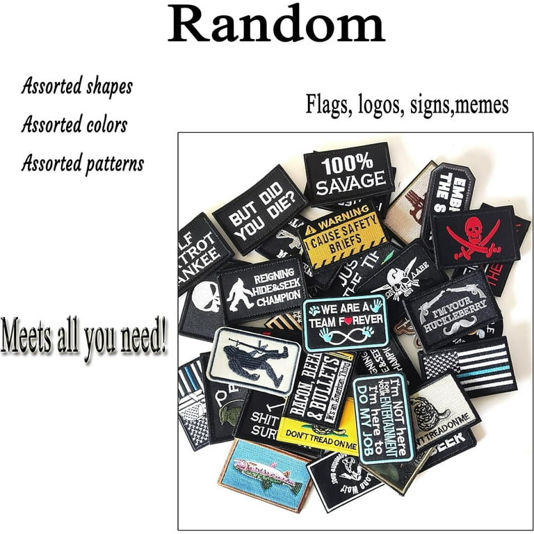 6-Piece Funny Morale Patches With Hook & Loop - Cute Tactical Patches For Backpacks & Jackets