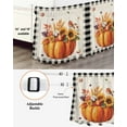 thumbnail image 3 of Thanksgiving Bed Skirt Fall Pumpkin Sunflowers Black White Plaid Bed Skirts California King Size 18 Inch Drop, Wrap Around Dust Ruffle&nbsp;Bedskirt with Adjustable Elastic Belt for Queen Size Beds, 3 of 7