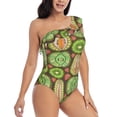 thumbnail image 3 of Sikiie Fruits 1 Print Women One Piece Swimsuits Tummy Control One Shoulder Bathing Suits Ruffle Swimwear, From S to XXL-XX-Large, 3 of 6