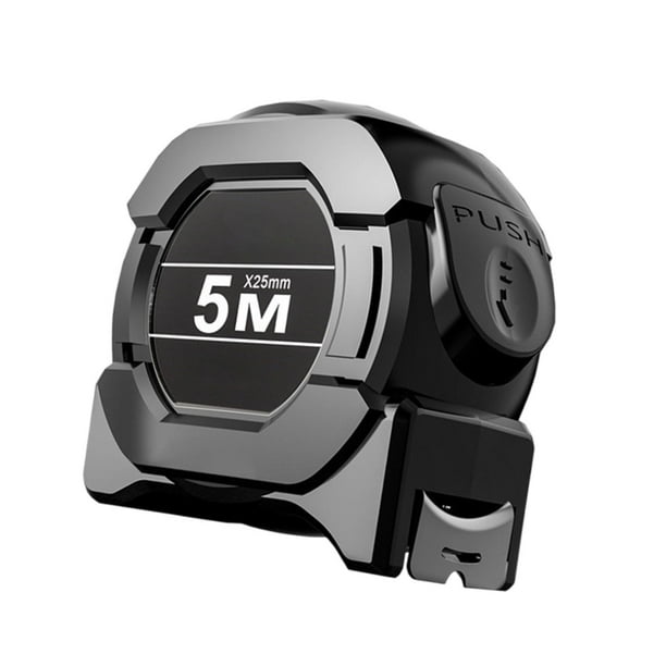 Cinta métrica retráctil con revestimiento fluorescente, Clip para cinturón, regalo, cinta métrica de fácil lectura, autobloqueo para proyecto DIY de 5mx25mm