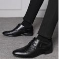 thumbnail image 3 of Dakaela Men's Oxfords Business Formal Derby Dress Shoes Low Heel Fashion Sneakers Slip on Loafers Black 10.5, 3 of 7